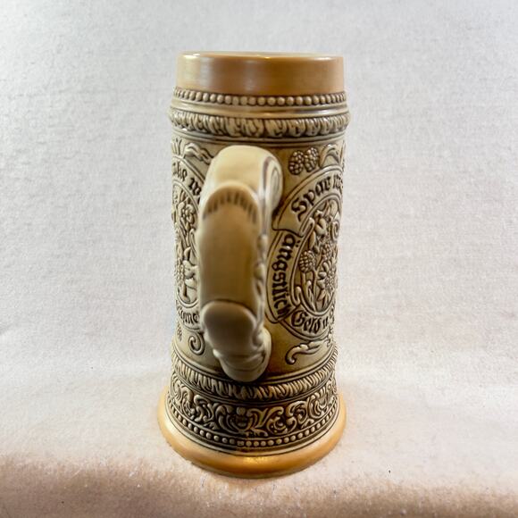 Budweiser Beer Stein Ceramarte 1976 CS4 Tavern Scene Made in Brazil Vintage - Picture 4 of 8